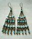 Vintage 3 Sterling Silver + Turquoise Chandelier Earrings Taxco Mexico