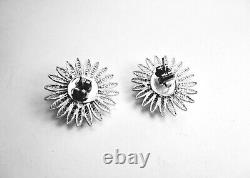 Vintage 925 St. Silver 2.5 Cms Round Floral Shape Filigree Earring