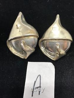 Vintage 925 Sterling Electroform Modernest 2-tone Earrings style choice 10