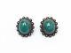 Vintage 950 Sterling Silver Small Azurmalachite Clip On Earrings, 7.6g
