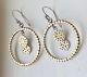 Vintage Anna Beck Sterling Silver Gold Vermeil Dot Circle Dangling Earrings