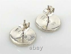 Vintage Anna Beck Sterling Silver Textured Classic Petite Disc Post Earrings