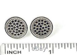 Vintage Anna Beck Sterling Silver Textured Classic Petite Disc Post Earrings