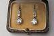 Vintage Antique Art Deco Earrings 925 Sterling Silver 2.50ct Lab Created Diamond