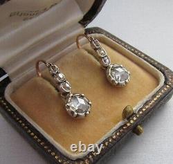 Vintage Antique Art Deco Earrings 925 Sterling Silver 2.51Ct LAB CREATED DIAMOND
