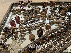 Vintage Antique STERLING SILVER JEWELRY LOT 409 Gram MANY SIGNED Turquoise Scrap
