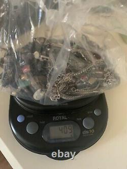 Vintage Antique STERLING SILVER JEWELRY LOT 409 Gram MANY SIGNED Turquoise Scrap