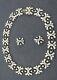 Vintage Arne Nordlie Sterling Silver 925s Enamel Necklace With 2 Earrings Norway