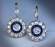 Vintage Art Deco 0.8 Ct Off White Round Moissanite Sterling Silver Halo Earring
