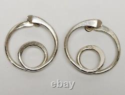 Vintage Authentic Signed Art Smith Sterling Silver Modernist Screw Back Earrings