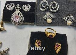 Vintage Avon Gold Toned Signed Mod Exquisite Lot Sterling Brooches Pearl Monet