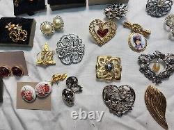 Vintage Avon Gold Toned Signed Mod Exquisite Lot Sterling Brooches Pearl Monet