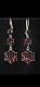 Vintage Bohemian Garnet Gilded Sterling Drop Earrings, Victorian, 14k Earwires