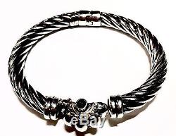 Vintage Bracelet & Earrings Menegatti Sterling Silver / YG / Black Onyx, Italian