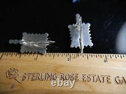 Vintage Carnelian 1 1/4 Dangling 0.925 Sterling Silver Pierced Earrings