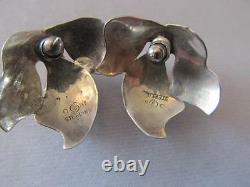 Vintage Carol Felley Amethyst Flower Sterling Silver Earrings