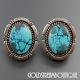 Vintage Carol Wylie Navajo Sterling Silver American Turquoise Oval Post Earrings