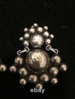 Vintage Carsi TC-57 Bubble Link Mexico Sterling Silver Earrings