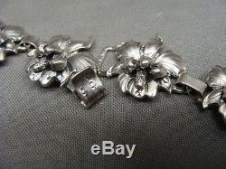 Vintage Cini Sterling Silver Lily Flower Necklace & Earrings