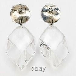 Vintage Clear Acrylic Acri-Gem Sterling Silver Earrings Judith Hendler 1980's