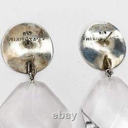 Vintage Clear Acrylic Acri-Gem Sterling Silver Earrings Judith Hendler 1980's