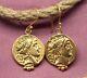Vintage Coin Women's Dangle Earring 14k Yellow Gold Over Sterling Silver 925