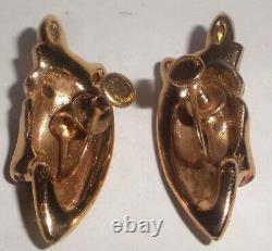 Vintage Coro Craft Pegasus 1940's Sterling silver Rhinestone Horse Head earrings