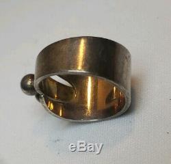Vintage DAVID ANDERSEN Norwegian Sterling 925 Silver Modernist Ring & Earrings