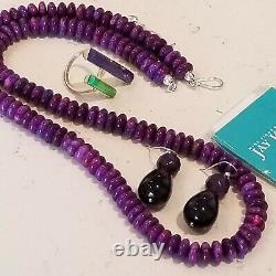 Vintage DTR Jay King NWT Sterling 925 Amethyst Earrings Turquoise Ring Necklace