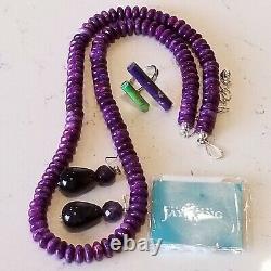 Vintage DTR Jay King NWT Sterling 925 Amethyst Earrings Turquoise Ring Necklace