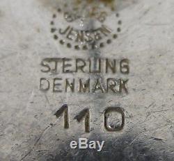 Vintage Danish Art Modern GEORG JENSEN Sterling Silver Earrings Bittersweet 110