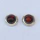 Vintage Danish N. E. From Sterling Silver Modernist Earrings With Amber