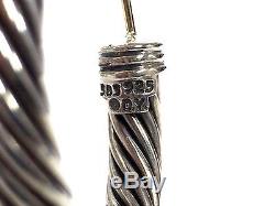 Vintage David Yurman 14K Gold & Sterling Silver Cable 1.25 Hoop Earrings
