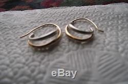 Vintage Ed Levin 14k Gold And Sterling Silver Earrings