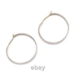 Vintage Ed Levin Sterling Silver & 14k Yellow Gold Hoop Earrings