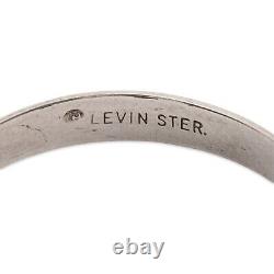 Vintage Ed Levin Sterling Silver & 14k Yellow Gold Hoop Earrings