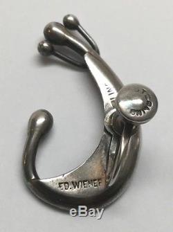 Vintage Ed Wiener, New York Modernist Sterling Silver Screw Back Earrings