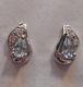 Vintage Estateaquamarine & Clear Gemstone Accents 925 Sterling Silver Earrings