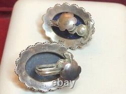 Vintage Estate Sterling Silver Lapis Earrings & Ring 800 Silver Gemstone