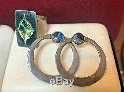 Vintage Estate Sterling Silver Lot 3 Rings Zuni Turquoise Southwestern Earrings