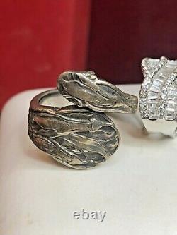 Vintage Estate Sterling Silver Lot Spoon Ring Pin Chrysoprase Earrings Pendant
