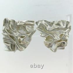Vintage Estate Sterling Silver Signed Abstract Earrings
