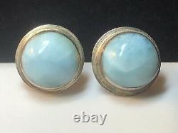 Vintage Estate Sterling Silvr Larimar Earrings Studs & Pendant Gemstone