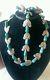 Vintage F. Pichardo Taxco Sterling Chocker Necklace, Bracelet And Earrings Jade