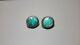Vintage Fred Harvey Era Navajo Green Royston Turquoise Earrings Signed Sterling