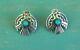 Vintage Fred Harvey Era Style Sterling Silver Turquoise Thunderbird Earrings