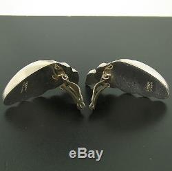 Vintage Genuine Tiffany & Co. 925 Sterling Silver Butterfly Wing Clip Earrings
