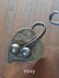 Vintage Georg Jensen Hand Wrought Sterling 112 Screw Back Earrings Rare