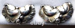 Vintage Georg Jensen Harald Nielsen sterling silver Leaf and Berries earrings
