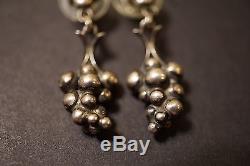 Vintage Georg Jensen Sterling Silver Grape Earrings with Box, Denmark, 40 B